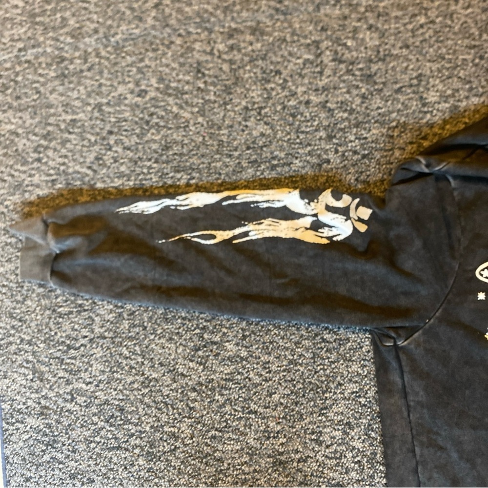 Black Long Sleeve Shirt with Graphic Design